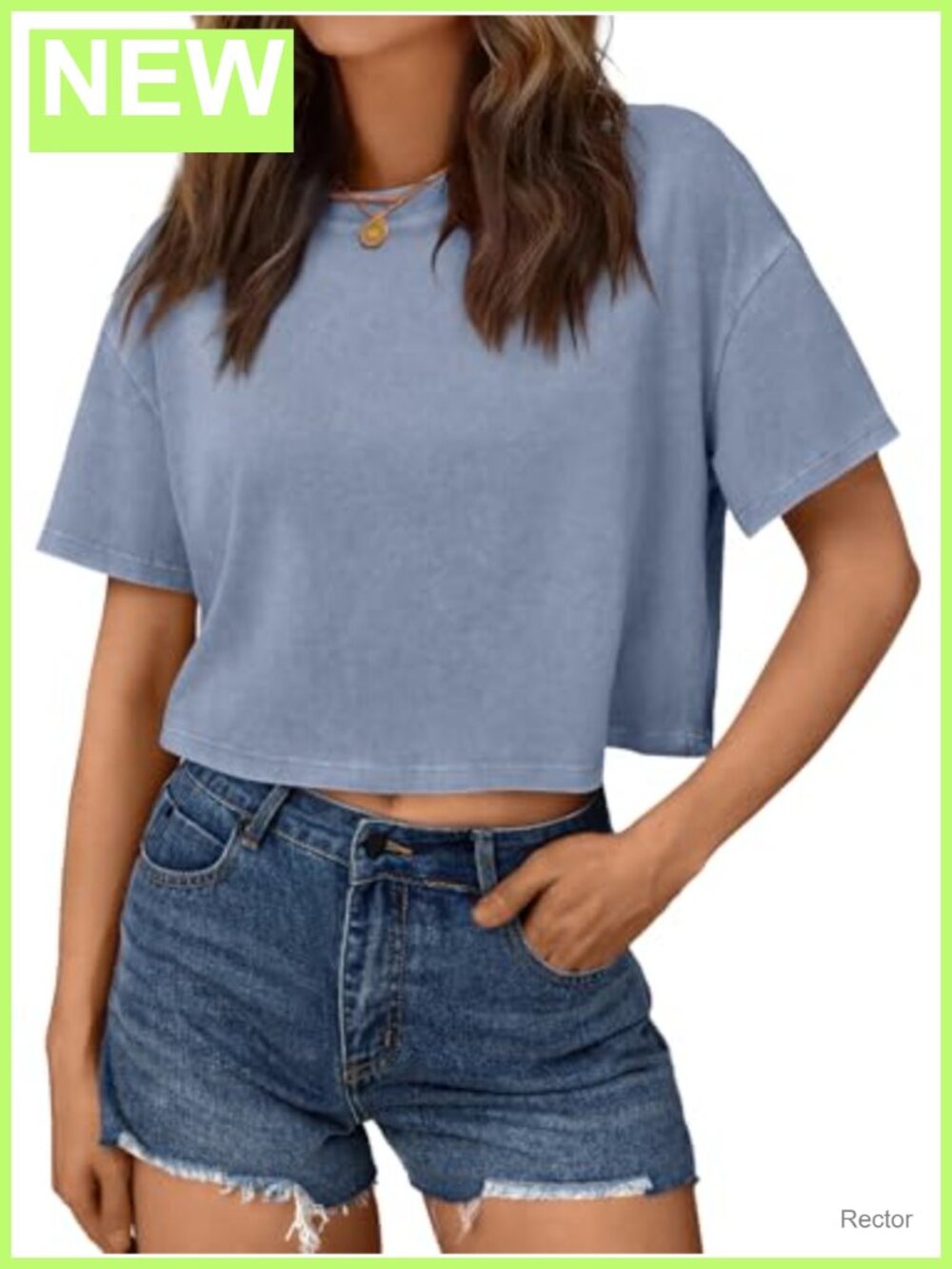 Womens 100% Cotton Acid Wash Crop Top Short Sleeve T-Shirt